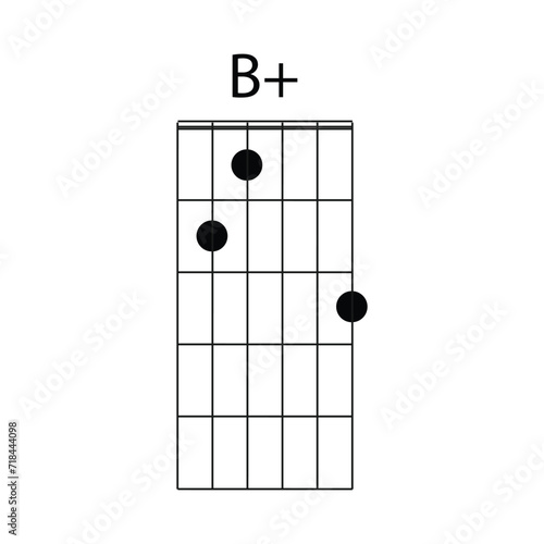 B+ guitar chord icon