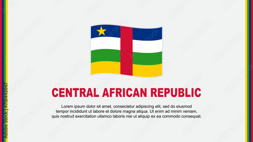 Central African Republic Flag Abstract Background Design Template. Central African Republic Independence Day Banner Social Media Vector Illustration. Cartoon Central African Republic Flag Abstract Background Design Template. Central African Republic Independence Day Banner Social Media Vector Illustration. Cartoon