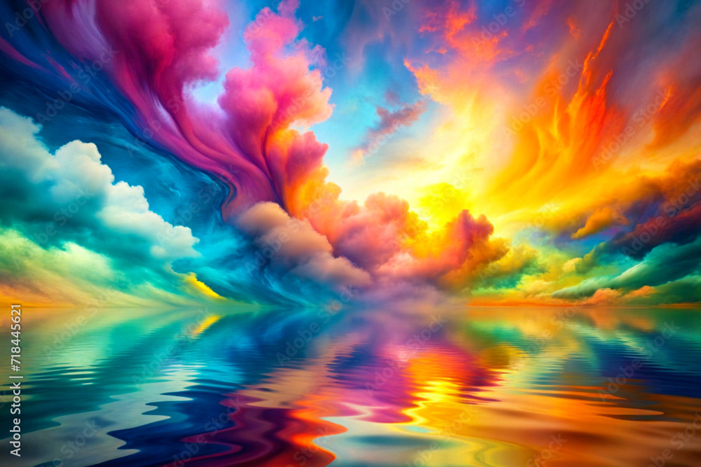 Abstract Sea of Colors Vibrant Depths