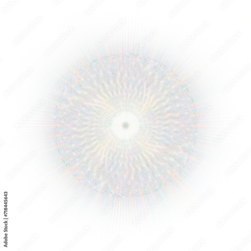 An abstract cut out transparent iridescent star burst design element. An abstract cut out transparent iridescent star burst design element.
