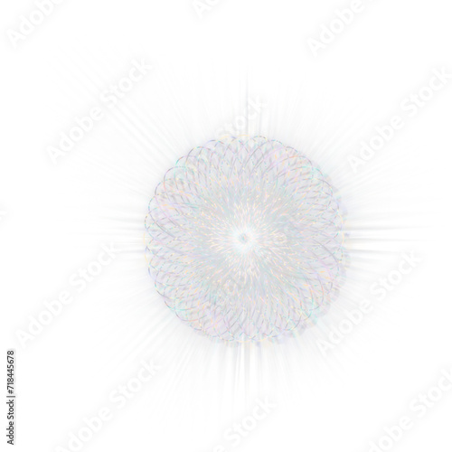Fototapeta Naklejka Na Ścianę i Meble -  An abstract cut out transparent iridescent star burst design element.