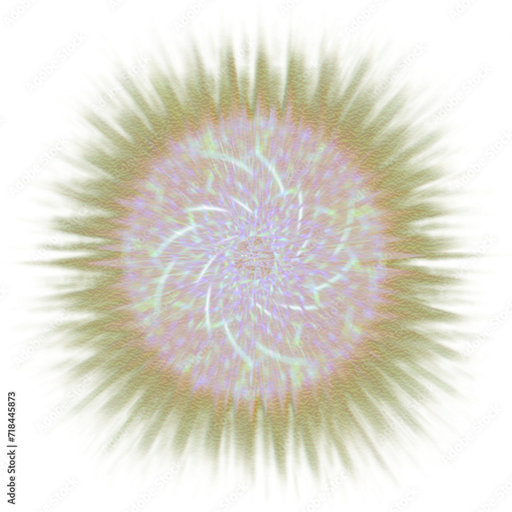 Fototapeta premium An abstract cut out transparent iridescent star burst design element.