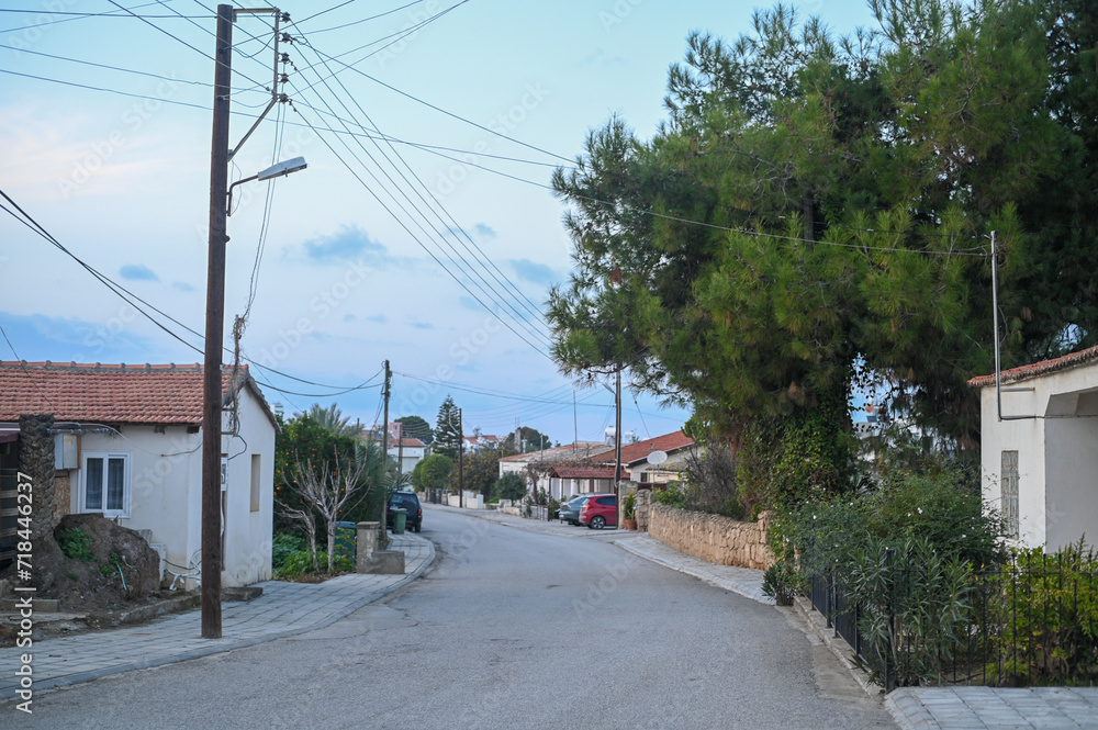 village streets and houses in cyprus in winter 11