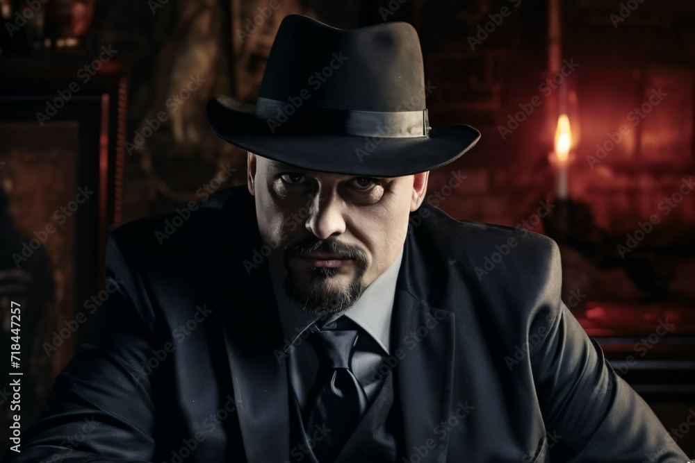gangster man sitting with the money and vodka on a table gangster man sitting with the money and vodka on a table