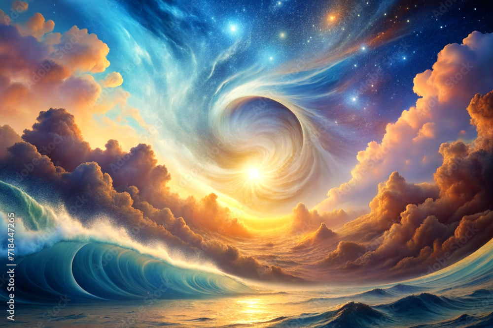 Celestial Wave Phenomena Stellar Swirl