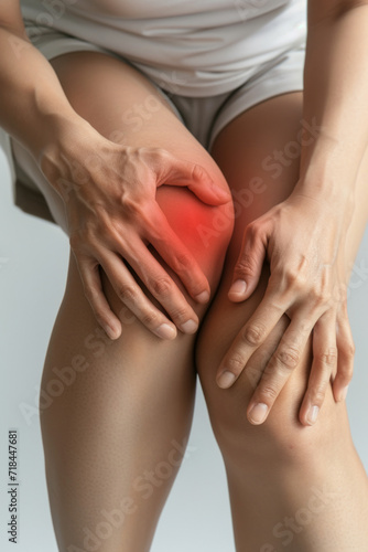 Wallpaper Mural senior woman suffering from knee ache. Torontodigital.ca