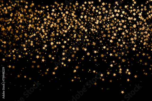 gold confetti on a black background