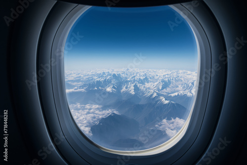 Mountain view from airplane window 
