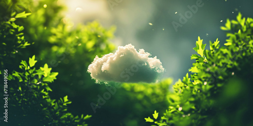 cloud in a green background, plants, forest, spring, ecology, environment