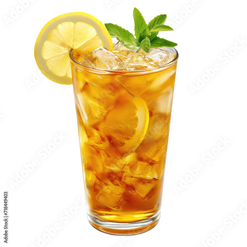 Iced lemon tea Isolated on white background