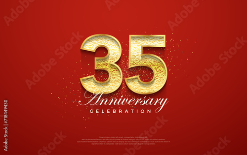 35th anniversary number, for a birthday celebration. premium vector backgrounds. Premium vector background for greeting and celebration. © mororene