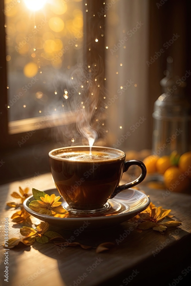 AI-Generated Morning Latte - Aromatherapy in a Cup with Tranquil Steam AI-Generated Morning Latte - Aromatherapy in a Cup with Tranquil Steam