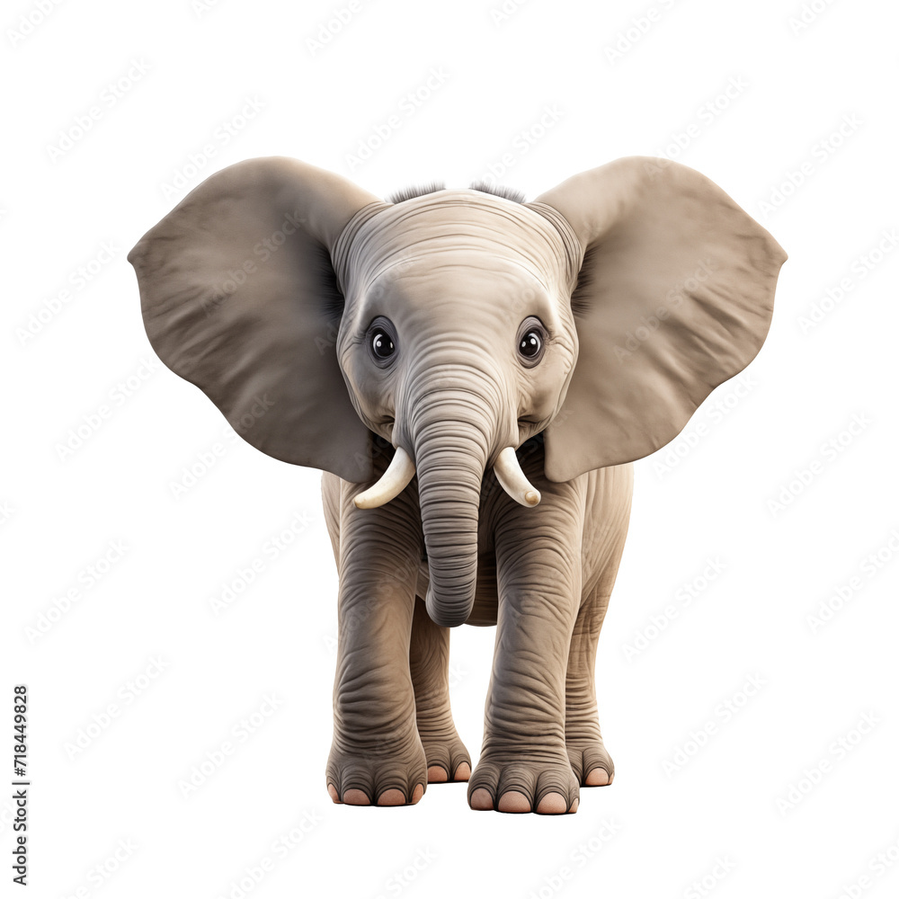Fototapeta premium 3D elephant baby isolated on transparent