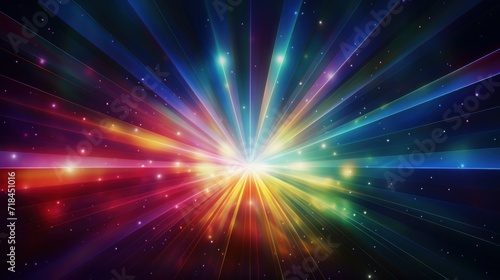 A Prism Rainbow Light on dark Background Overlay Crystal flare abstract effect Holographic sunlight reflection wallpaper colorful glare bokeh AI generated