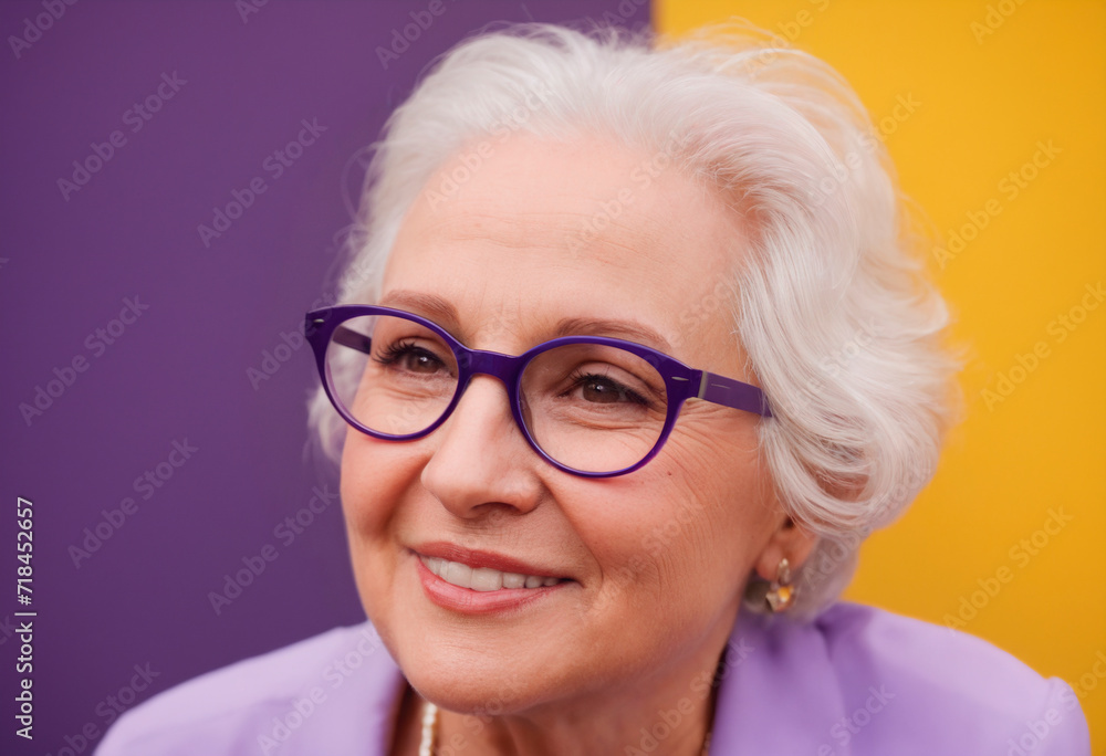 Portrait of a smiling senior woman with glasses Portrait of a smiling senior woman with glasses
