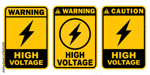 high voltage for electronic sticker danger signs labels printable poster electrical place template design photo