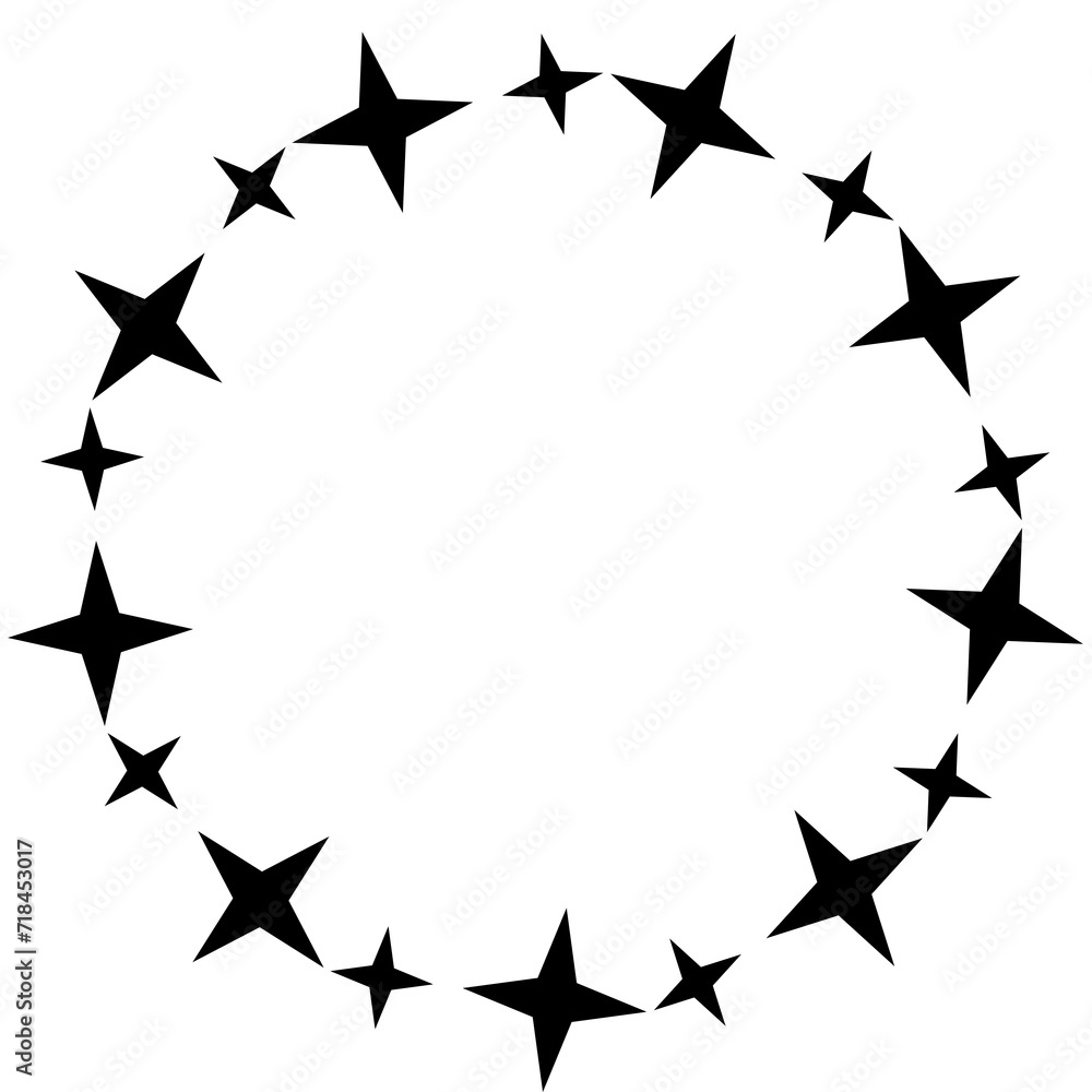 Stars circle round frame icon. Design element Stars circle round frame icon. Design element