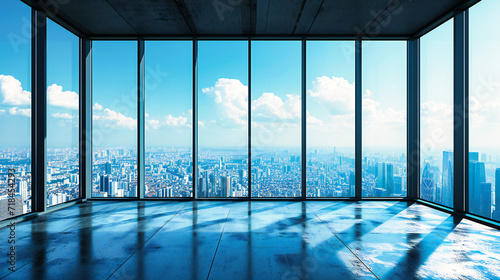 Businessman Overlooking City from Office  Concept of Success and Vision  Modern Urban Skyline  Professional in Suit  Creative Business Idea and Strategy