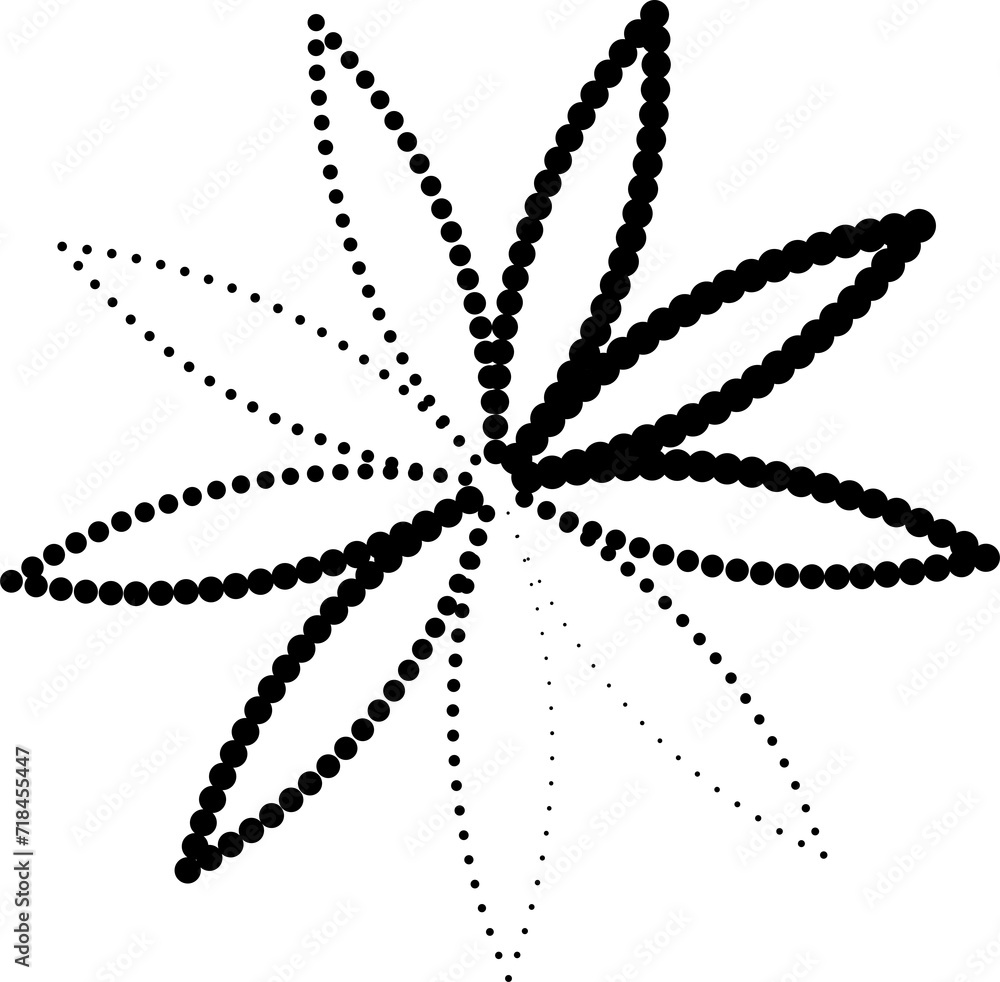 Star shape halftone dots set Star shape halftone dots set