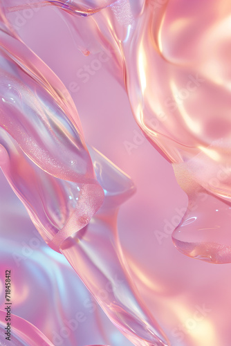 a pink background liquid transparent bubbles, bold minimalism illustration