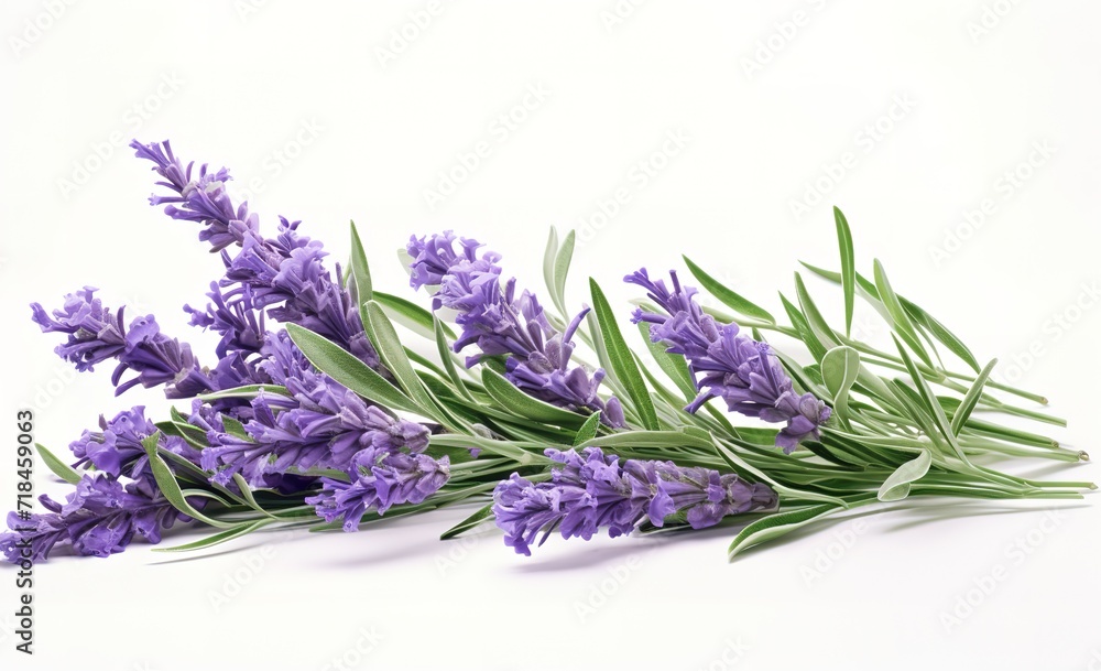 Naklejka premium purple lavender flowers in the photo on a white background.. generative AI