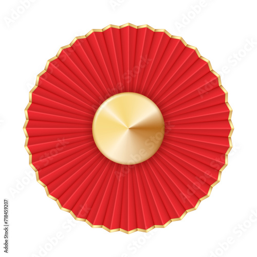 Vector paper flowers fan on white background