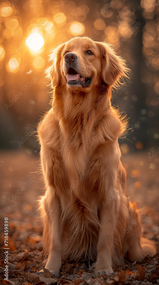 portrait of a golden retriever dog, stock photo