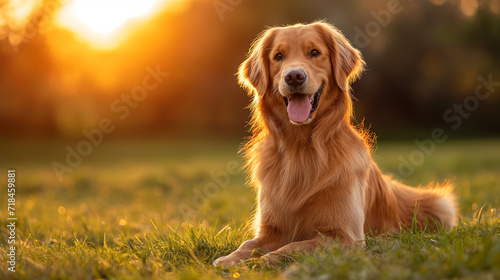 portrait of a golden retriever dog, stock photo