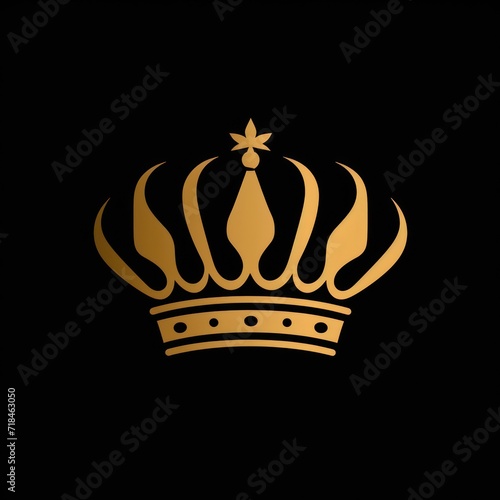 a simple golden icon of a crown on a black background
