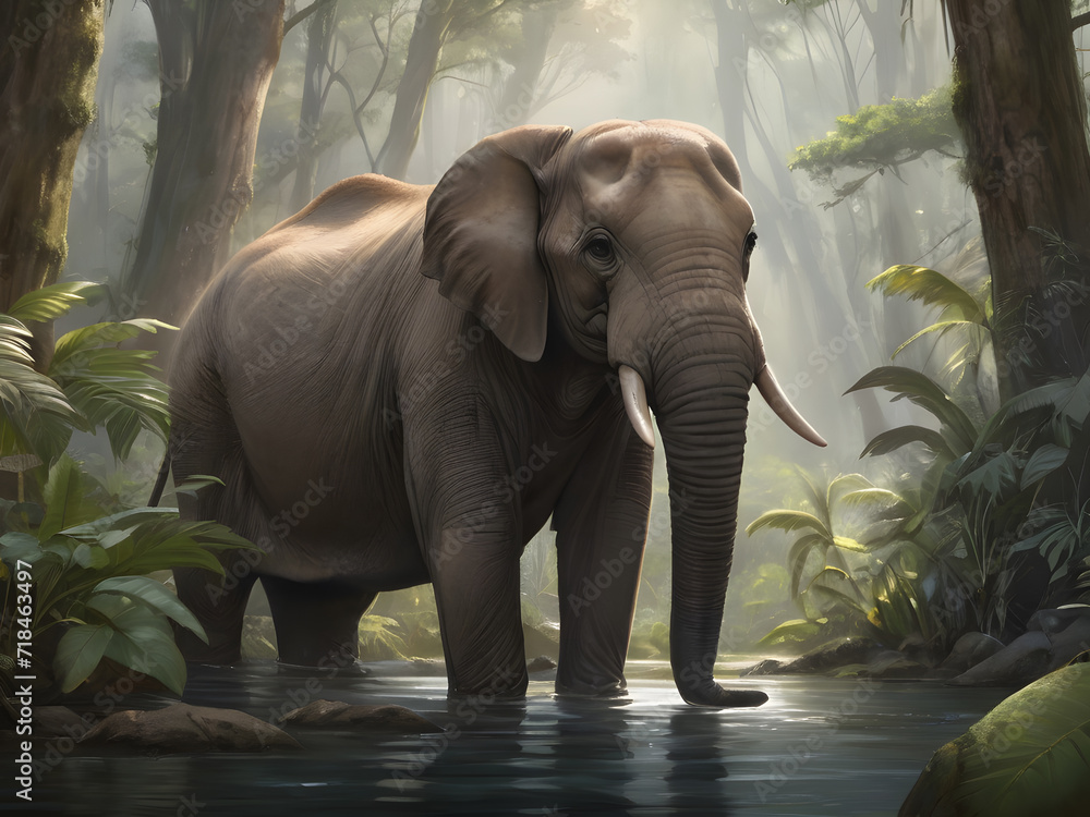 Fototapeta premium Wildlife Conservation and Sustainable Practices. Generative AI
