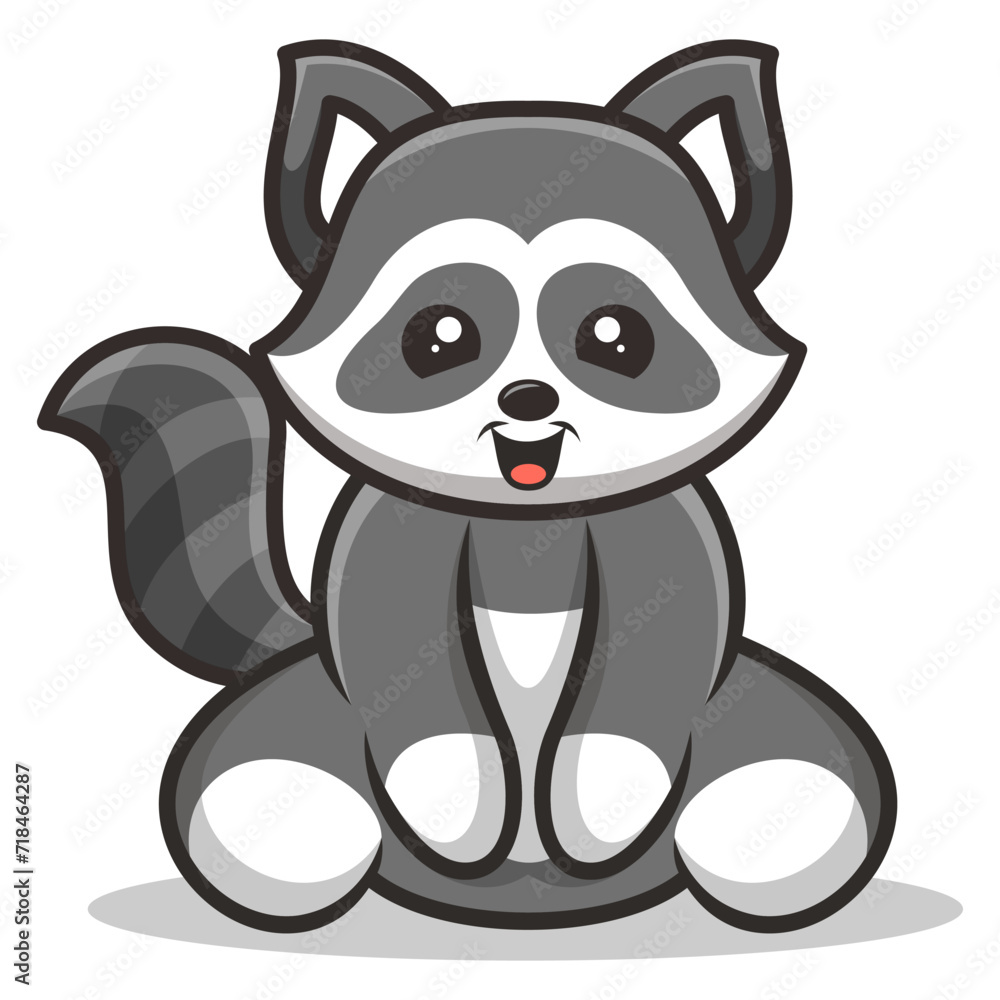 Illustration Racoon Mascot Logo Design Illustration Racoon Mascot Logo Design