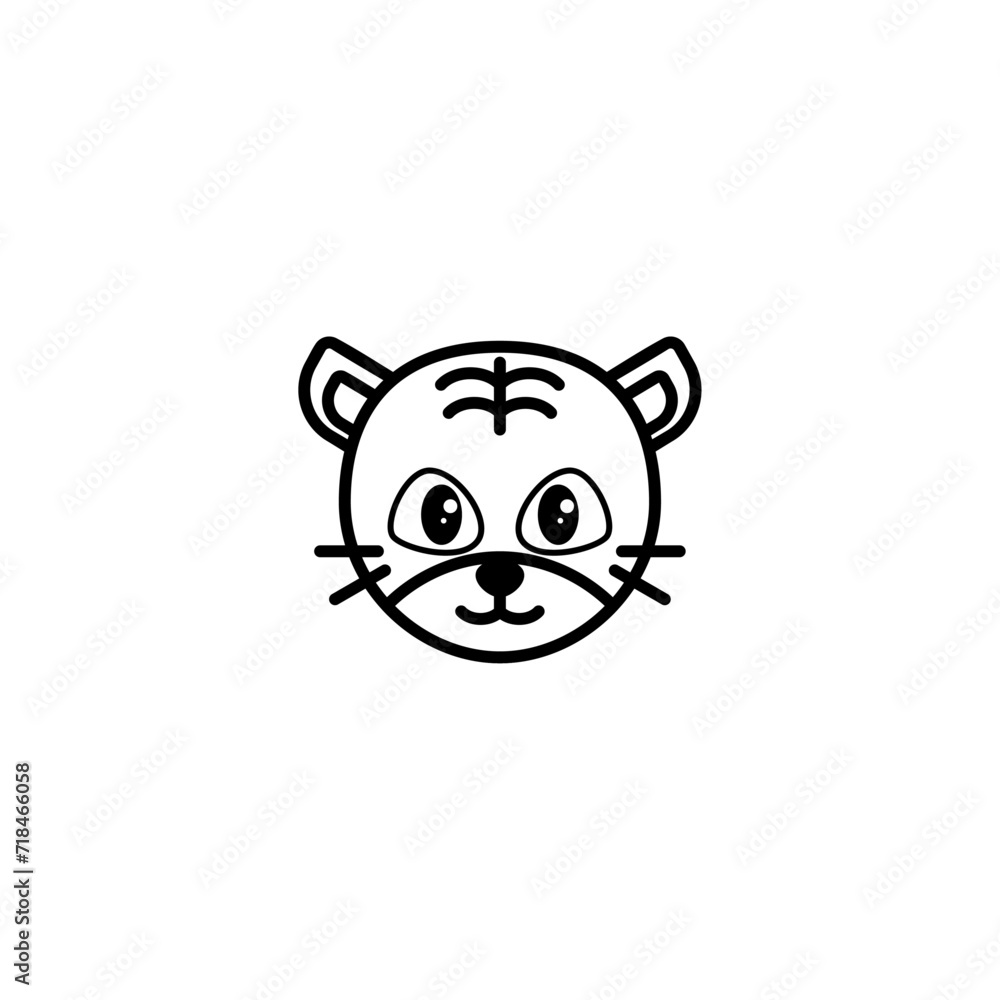 Icon Illustration of Tiger Zodiac Outline - Chinese Zodiac Vector Illustration Icon Illustration of Tiger Zodiac Outline - Chinese Zodiac Vector Illustration