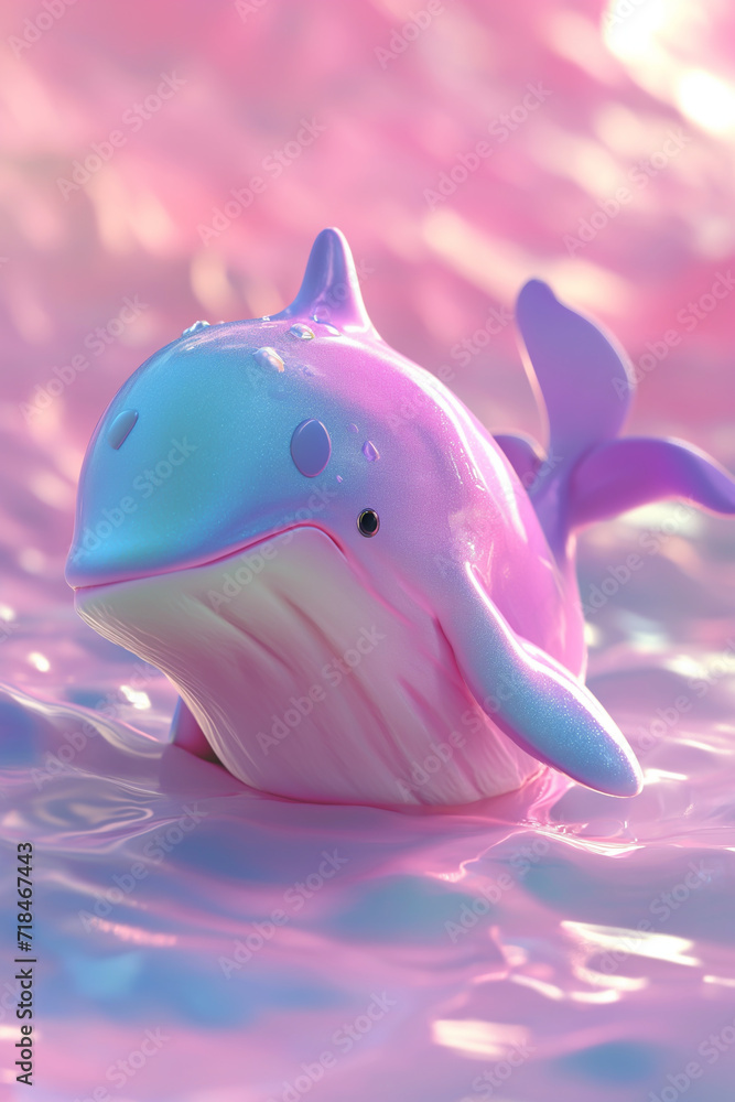 Dolphins and fish swim in the blue underwater world. Diving in the ocean Dolphins and fish swim in the blue underwater world. Diving in the ocean