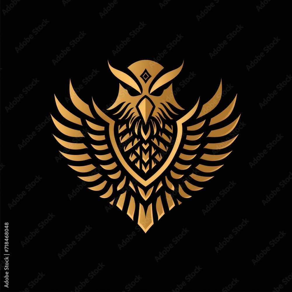 Luxurious golden eagle logo concept Luxurious golden eagle logo concept