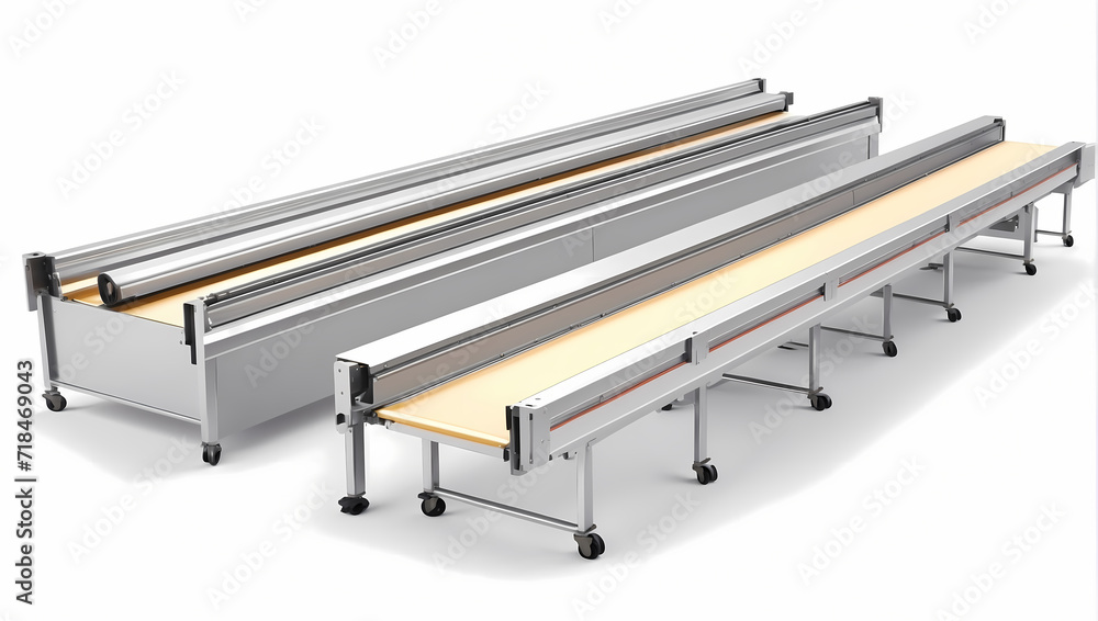 empty conveyor line on white background empty conveyor line on white background