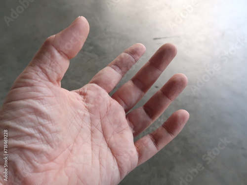 Closed up of left hand to pray.