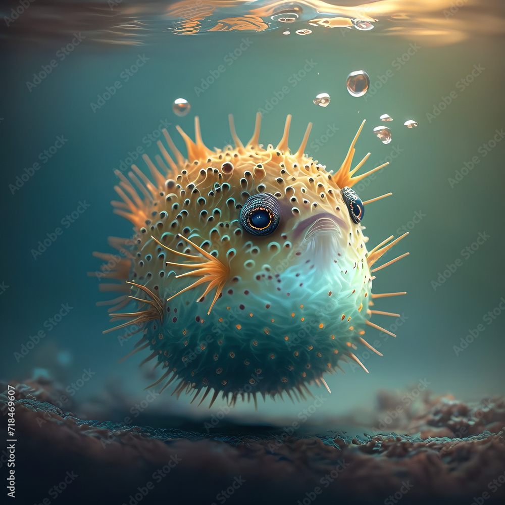 lionfish in aquarium. Generative AI lionfish in aquarium. Generative AI