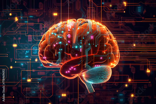 AI Brain Cloud Networking, GPU, Crypto, AI, Firewall Network Security, Artificial Intelligence, Cyber Security, Cloud Managed, Circuit Board, AI Generated Art for Business and Technology