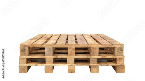 stack of wooden pallets isolated on transparent background