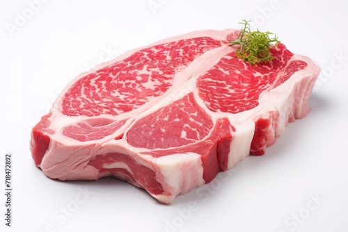 High quality fresh raw red meat slices, can be cooked and grilled photo