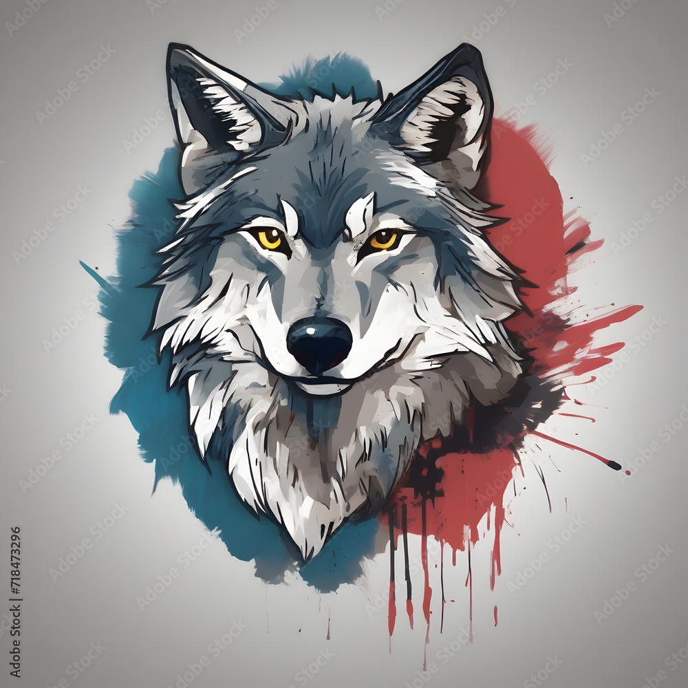Fototapeta premium Wolf head vector illustration ,Luxury logo, icon, vector illustration , silhouette, background, drawing ,wallpaper ,sketch 
