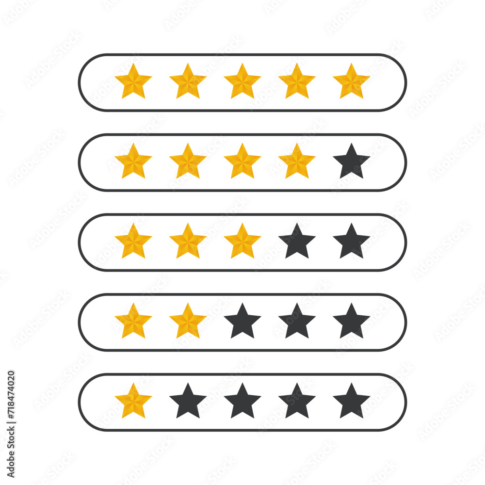 Five star rating for product review and feedback Five star rating for product review and feedback