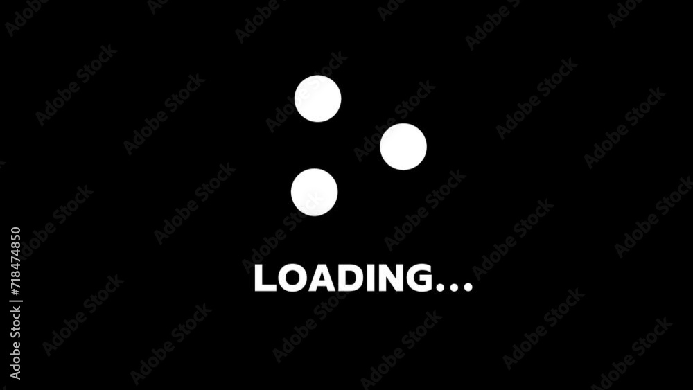 Loading animation with black background