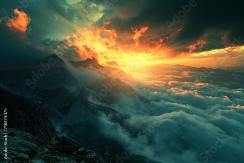 sunrise over the mountain background