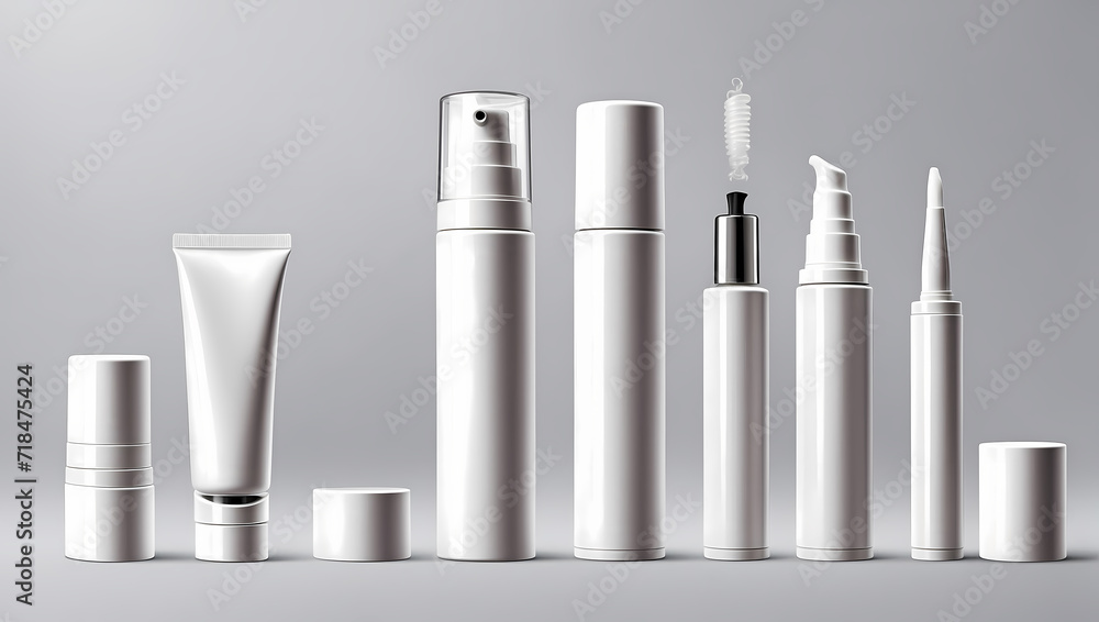 3d realistic foam bottles. Mock-up for product package branding. 3d realistic foam bottles. Mock-up for product package branding.