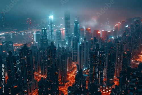 city skyline at night © Cecily Arts