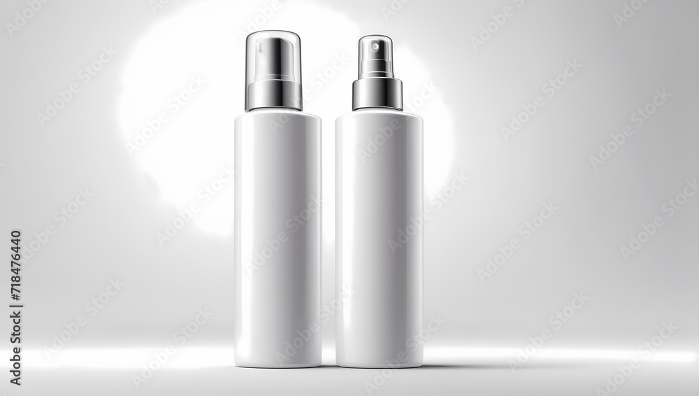 3d realistic foam bottles. Mock-up for product package branding. 3d realistic foam bottles. Mock-up for product package branding.
