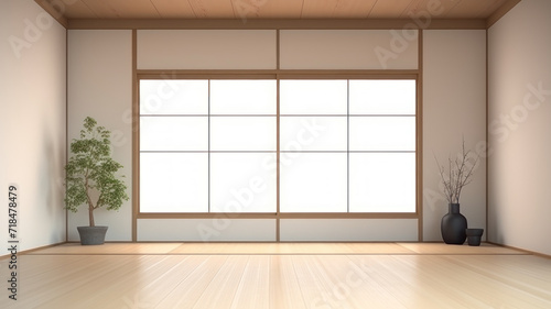 Wallpaper Mural Empty room,Clean japanese minimalist room interior Torontodigital.ca