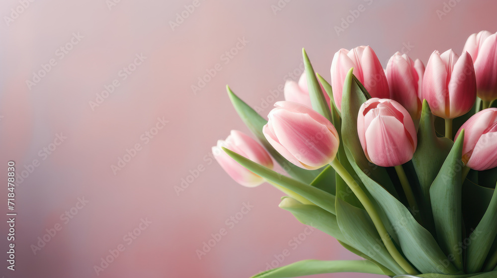 Light pink tulip bouquet on a plain background Light pink tulip bouquet on a plain background