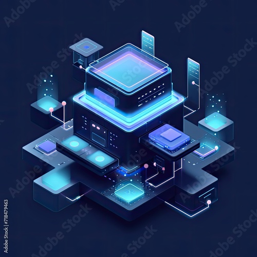 3D isometric design of a technology icon